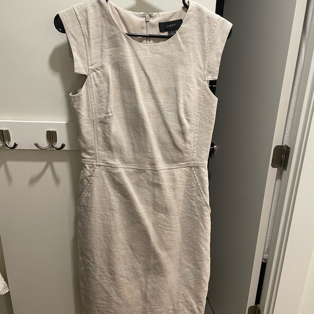 J. Crew Cream Interview Dress Linen